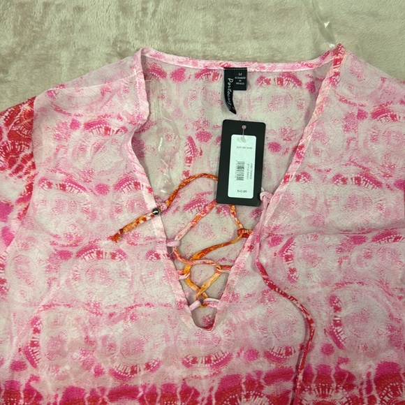 Women's Pink and Orange Swim Coverup - Picture 3 of 8